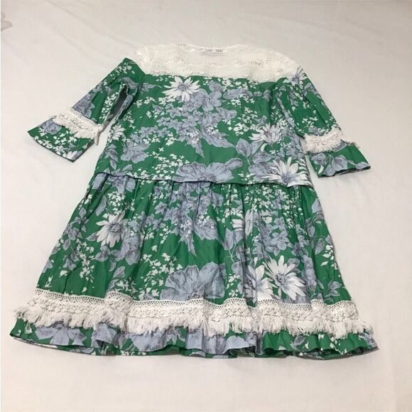 Tuckernuck Green Pippa Flora Fringe Mini Dress Size Small - Picture 4 of 10